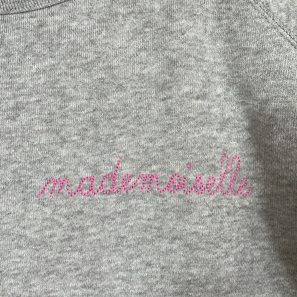 Maison Labiche Paris Sweatshirt Size S Embroidered Mademoiselle EUC - Picture 2 of 9